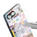 happy sunshine aesthetic collage back phone cover | glass case for oneplus nord 4