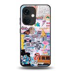 happy sunshine aesthetic collage back phone cover | glass case for oneplus nord ce 3