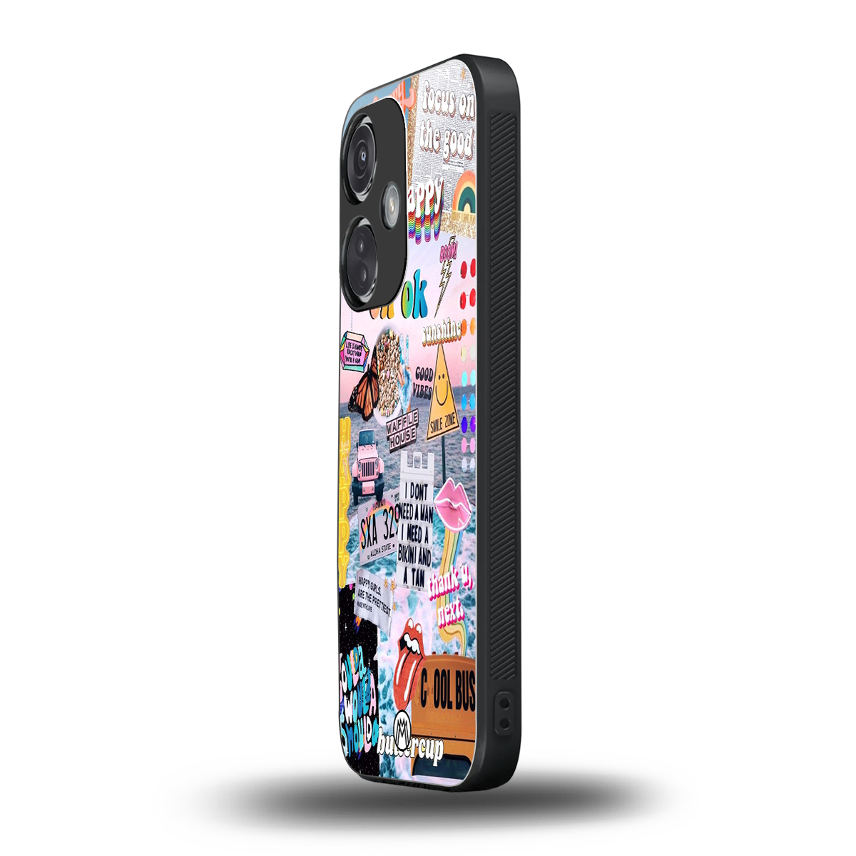 happy sunshine aesthetic collage back phone cover | glass case for oneplus nord ce 3