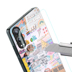 happy sunshine aesthetic collage back phone cover | glass case for oneplus nord ce 4 lite