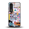 happy sunshine aesthetic collage back phone cover | glass case for oneplus nord ce 4