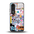 happy sunshine aesthetic collage back phone cover | glass case for oneplus nord ce 4