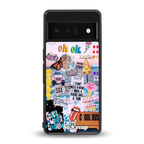 happy sunshine aesthetic collage back phone cover | glass case for google pixel 6 pro
