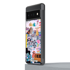happy sunshine aesthetic collage back phone cover | glass case for google pixel 6 pro