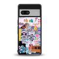 happy sunshine aesthetic collage back phone cover | glass case for Google Pixel 7