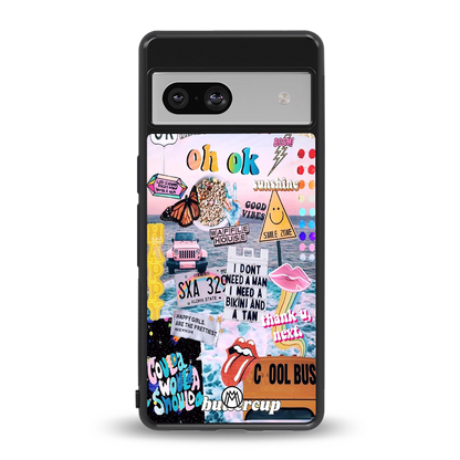 happy sunshine aesthetic collage back phone cover | glass case for Google Pixel 7