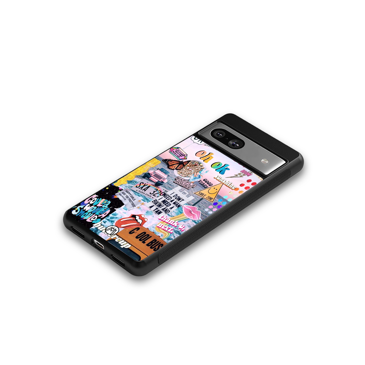 happy sunshine aesthetic collage back phone cover | glass case for Google Pixel 7