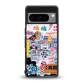 happy sunshine aesthetic collage back phone cover | glass case for google pixel 8 pro