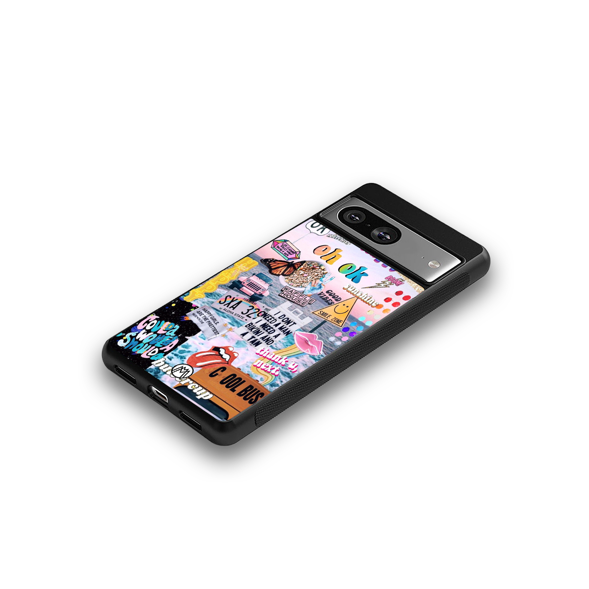 happy sunshine aesthetic collage back phone cover | glass case for Google Pixel 8