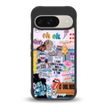 happy sunshine aesthetic collage back phone cover | glass case for google pixel 9