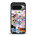 happy sunshine aesthetic collage back phone cover | glass case for google pixel 9 pro