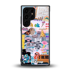 happy sunshine aesthetic collage back phone cover | glass case for samsung galaxy s23 ultra