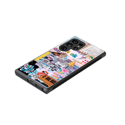 happy sunshine aesthetic collage back phone cover | glass case for samsung galaxy s23 ultra