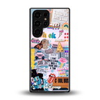 happy sunshine aesthetic collage back phone cover | glass case for samsung galaxy s25 ultra