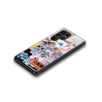 happy sunshine aesthetic collage back phone cover | glass case for samsung galaxy s25 ultra