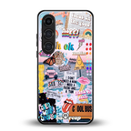 happy sunshine aesthetic collage back phone cover | glass case for samsung galaxy s25