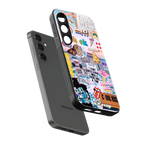 happy sunshine aesthetic collage back phone cover | glass case for samsung galaxy s24 fe