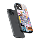 happy sunshine aesthetic collage back phone cover | glass case for iphone 15