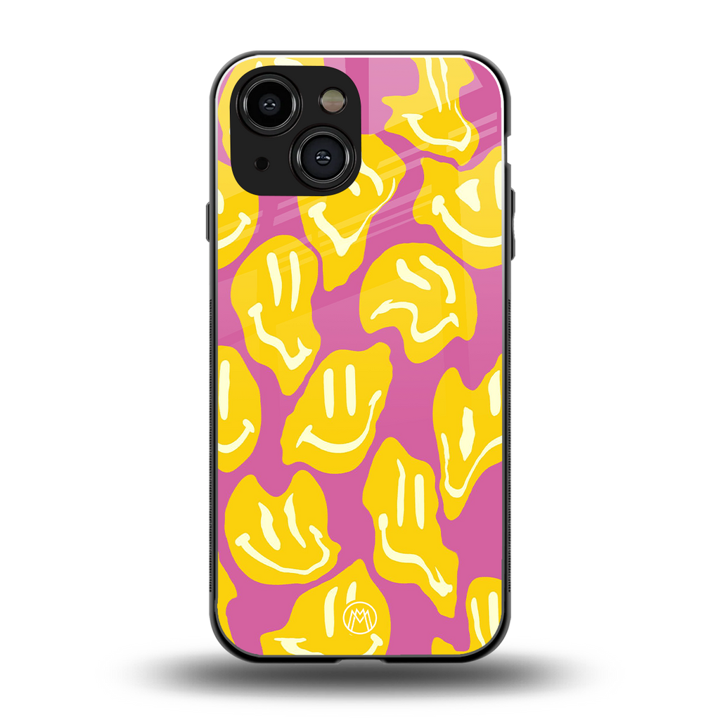happy trip back phone cover | glass case for iphone 13 mini