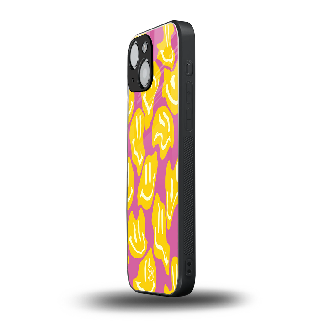 happy trip back phone cover | glass case for iphone 13 mini
