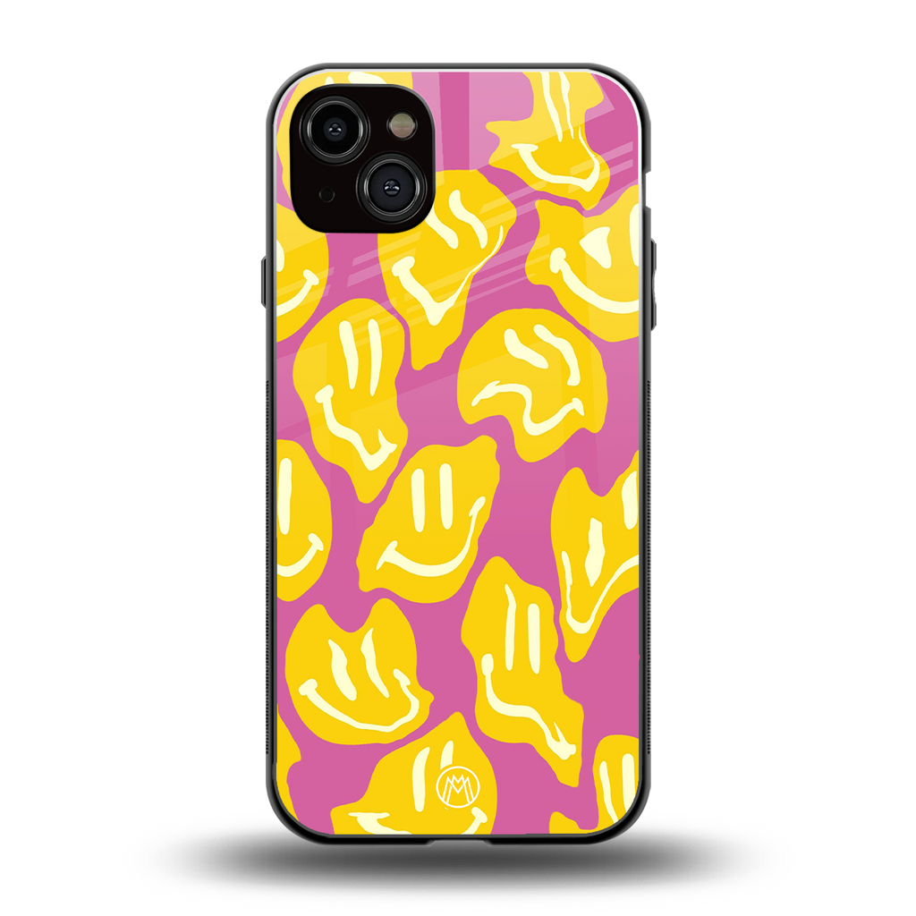 happy trip back phone cover | glass case for iphone 14 plus