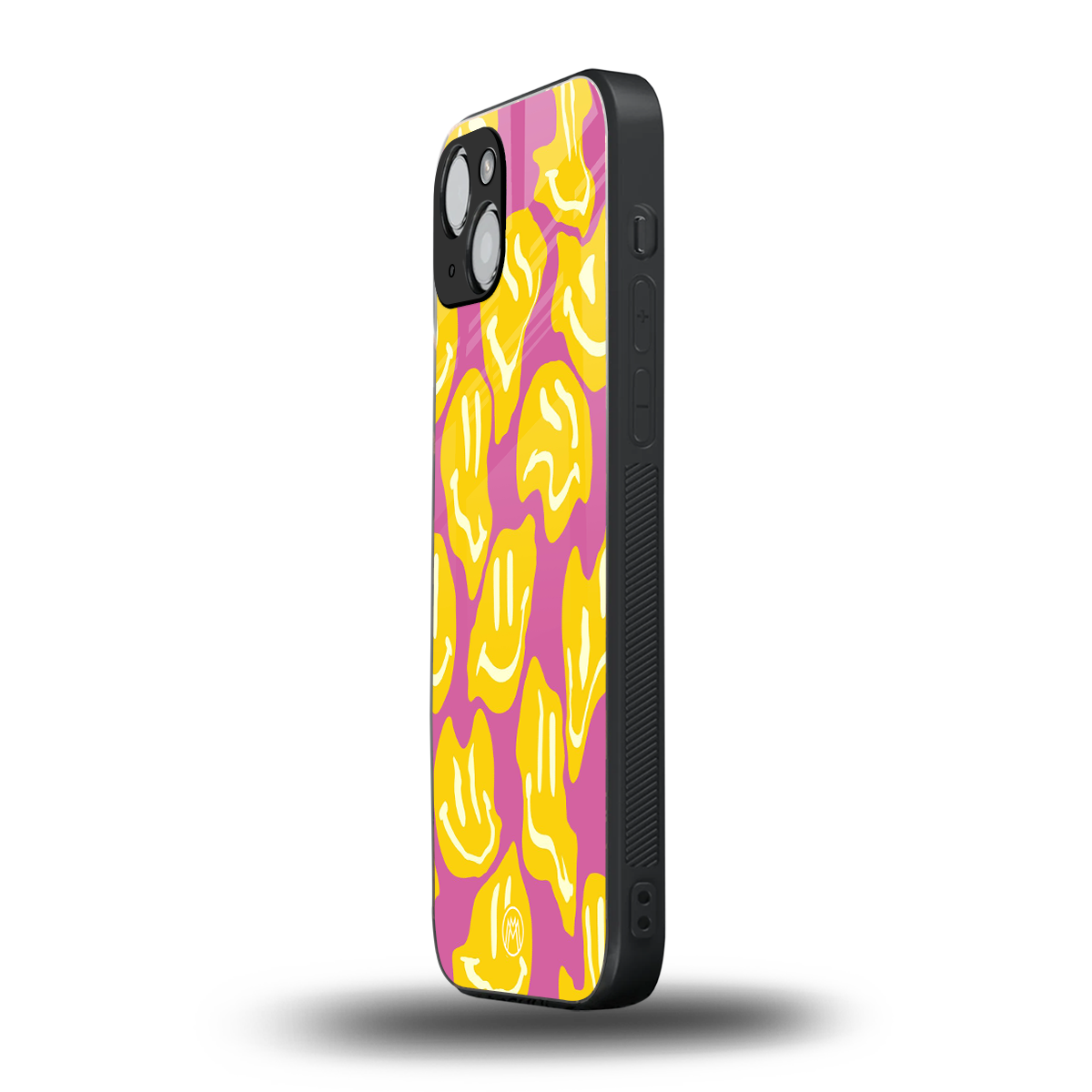 happy trip back phone cover | glass case for iphone 15 plus