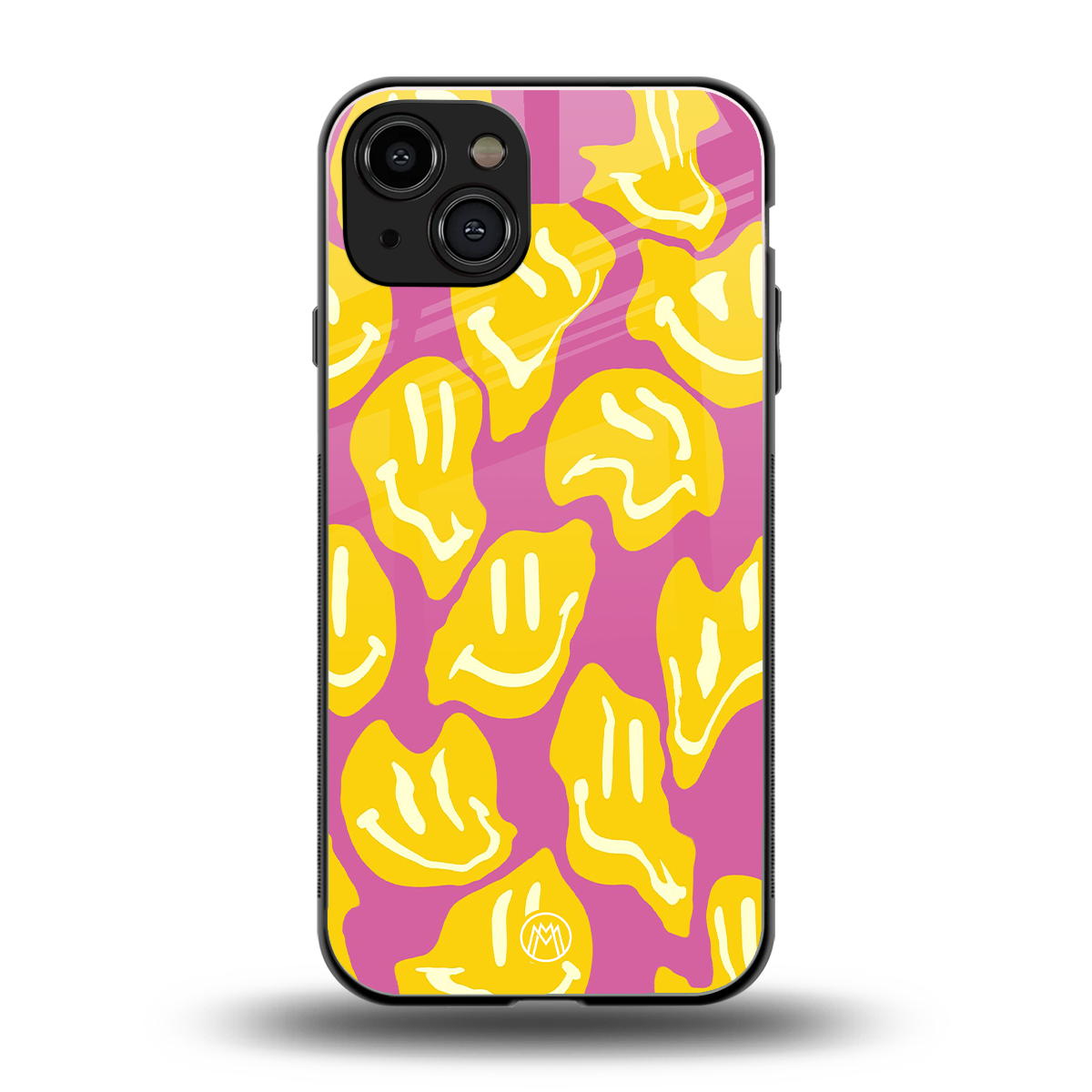 happy trip back phone cover | glass case for iphone 15