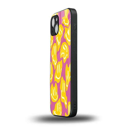 happy trip back phone cover | glass case for iphone 15