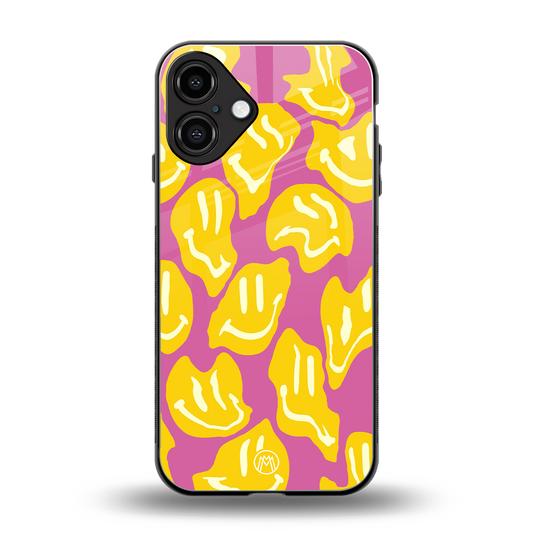 happy trip back phone cover | glass case for iphone 16 plus