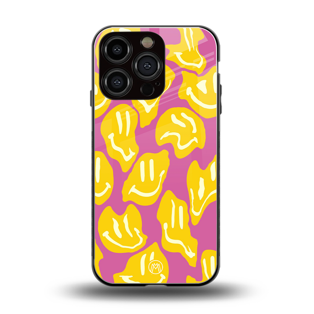 happy trip back phone cover | glass case for iphone 16 pro