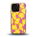 happy trip back phone cover | glass case for iphone 16 pro