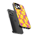 happy trip back phone cover | glass case for iphone 16 pro