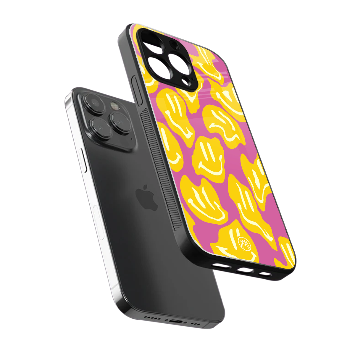 happy trip back phone cover | glass case for iphone 16 pro