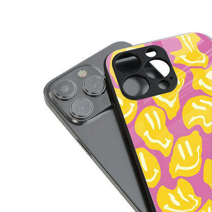 happy trip back phone cover | glass case for iphone 15 pro