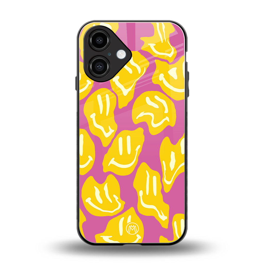 happy trip back phone cover | glass case for iphone 16