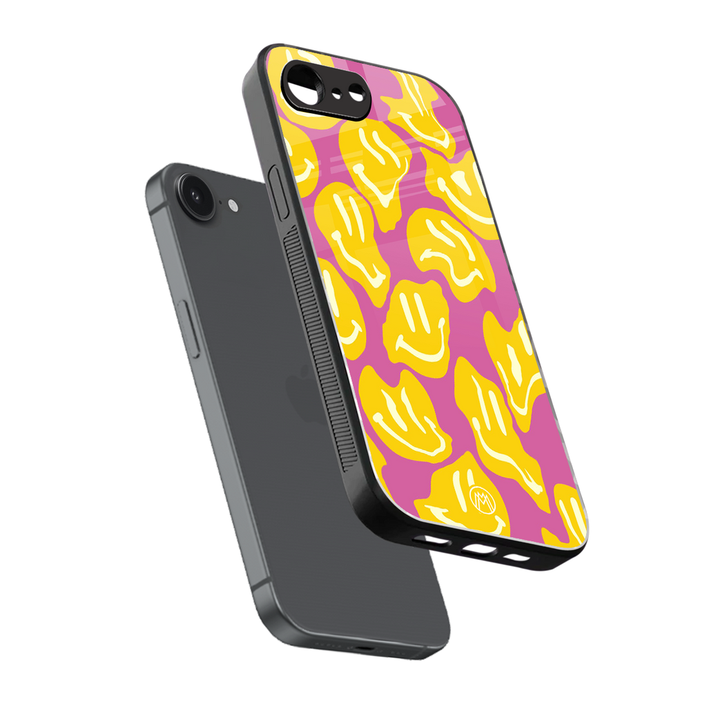 happy trip back phone cover | glass case for iphone 16e