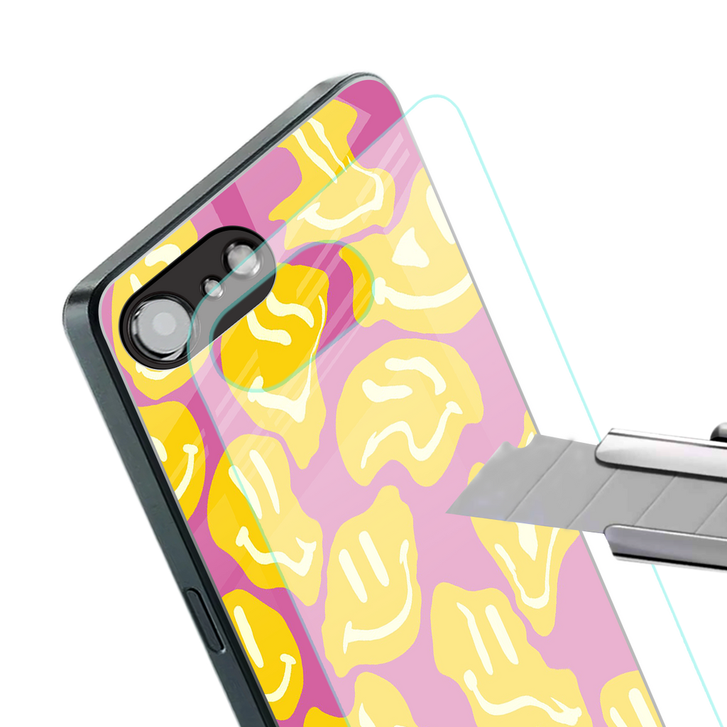 happy trip back phone cover | glass case for iphone 16e