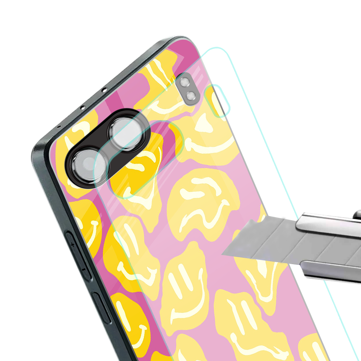 happy trip back phone cover | glass case for oneplus nord 4