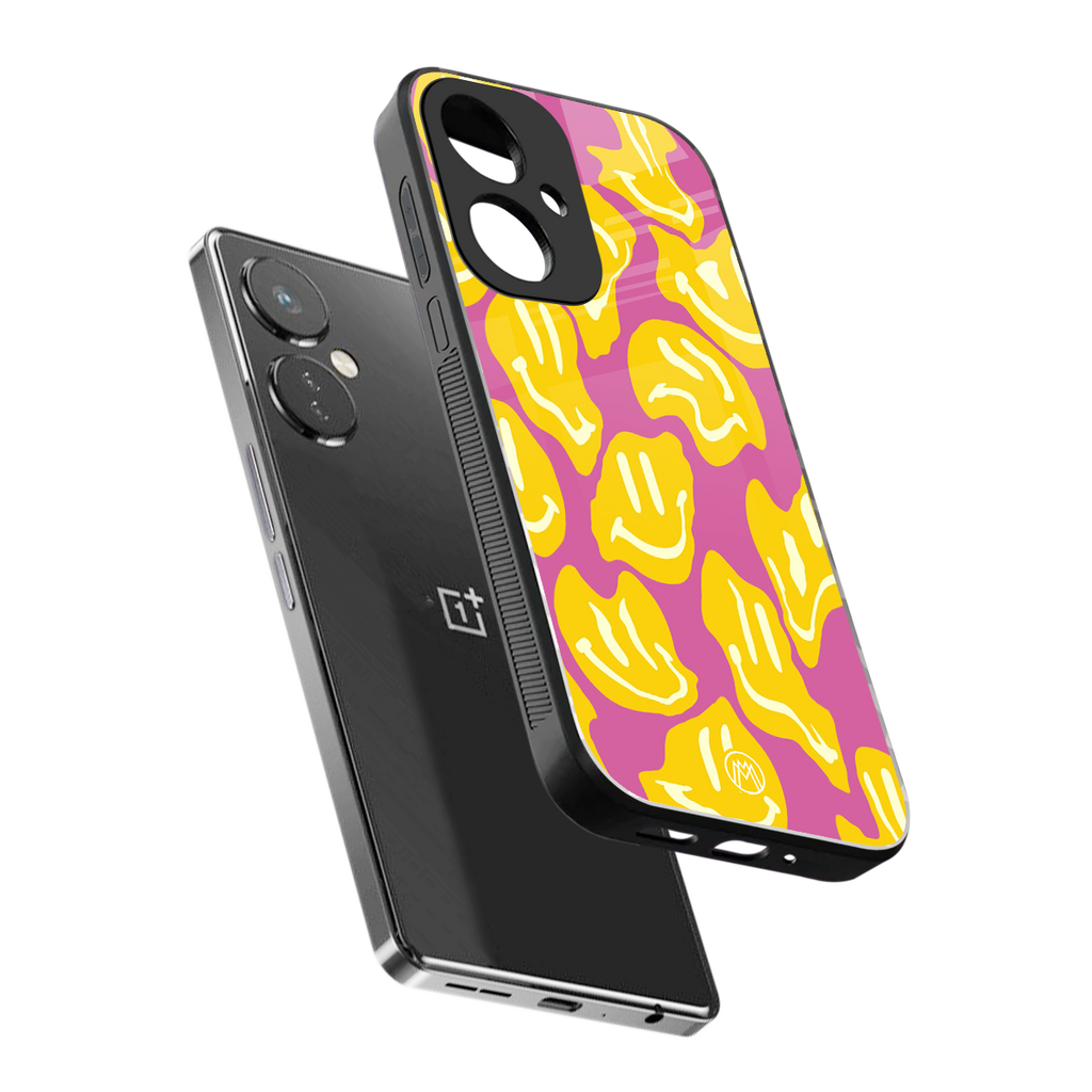 happy trip back phone cover | glass case for oneplus nord ce 3