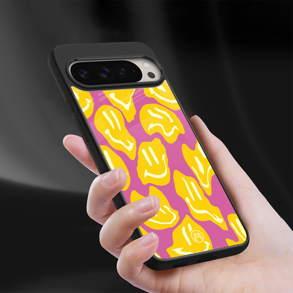 happy trip back phone cover | glass case for google pixel 9 pro xl