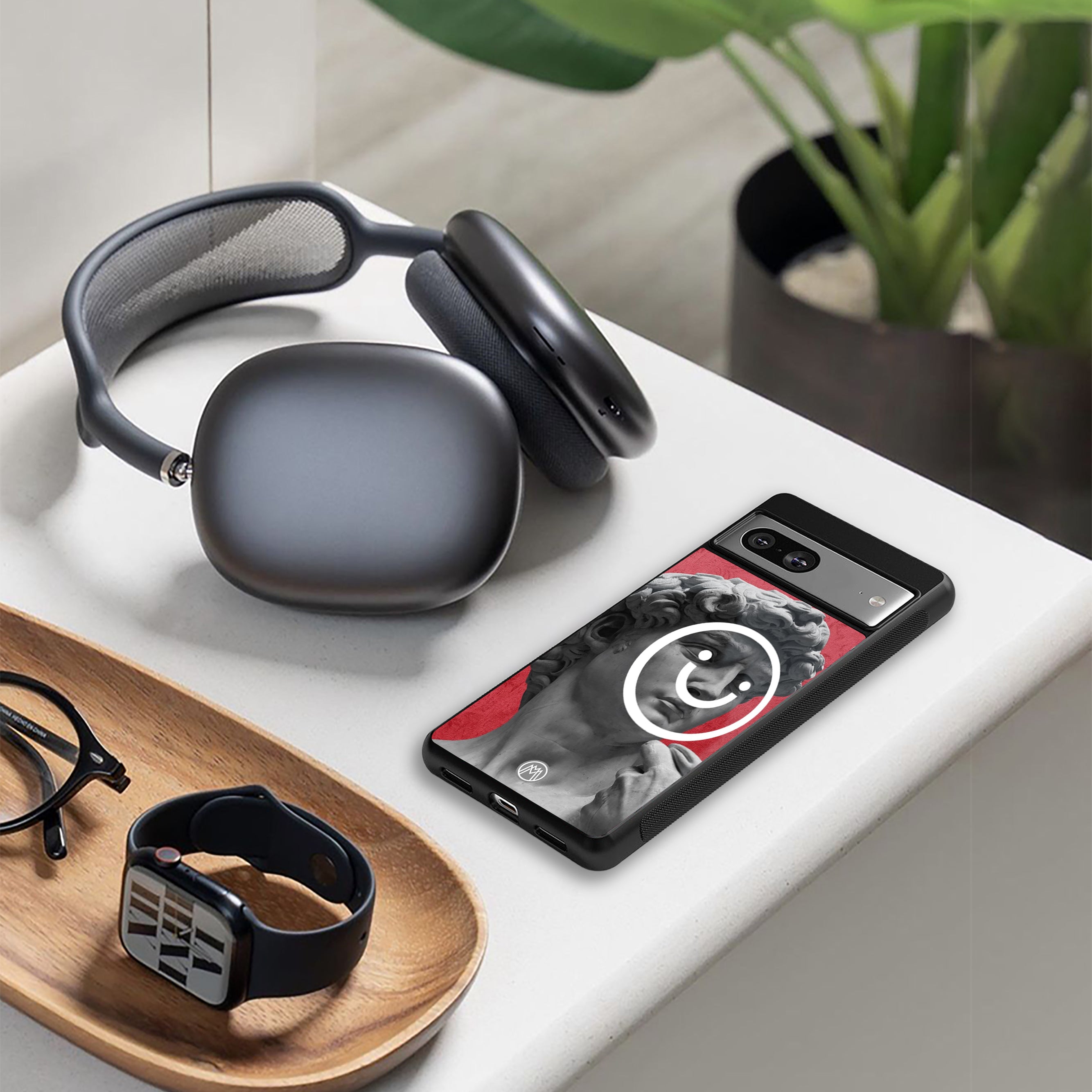 happy michelangelo back phone cover | glass case for google pixel 9 pro xl