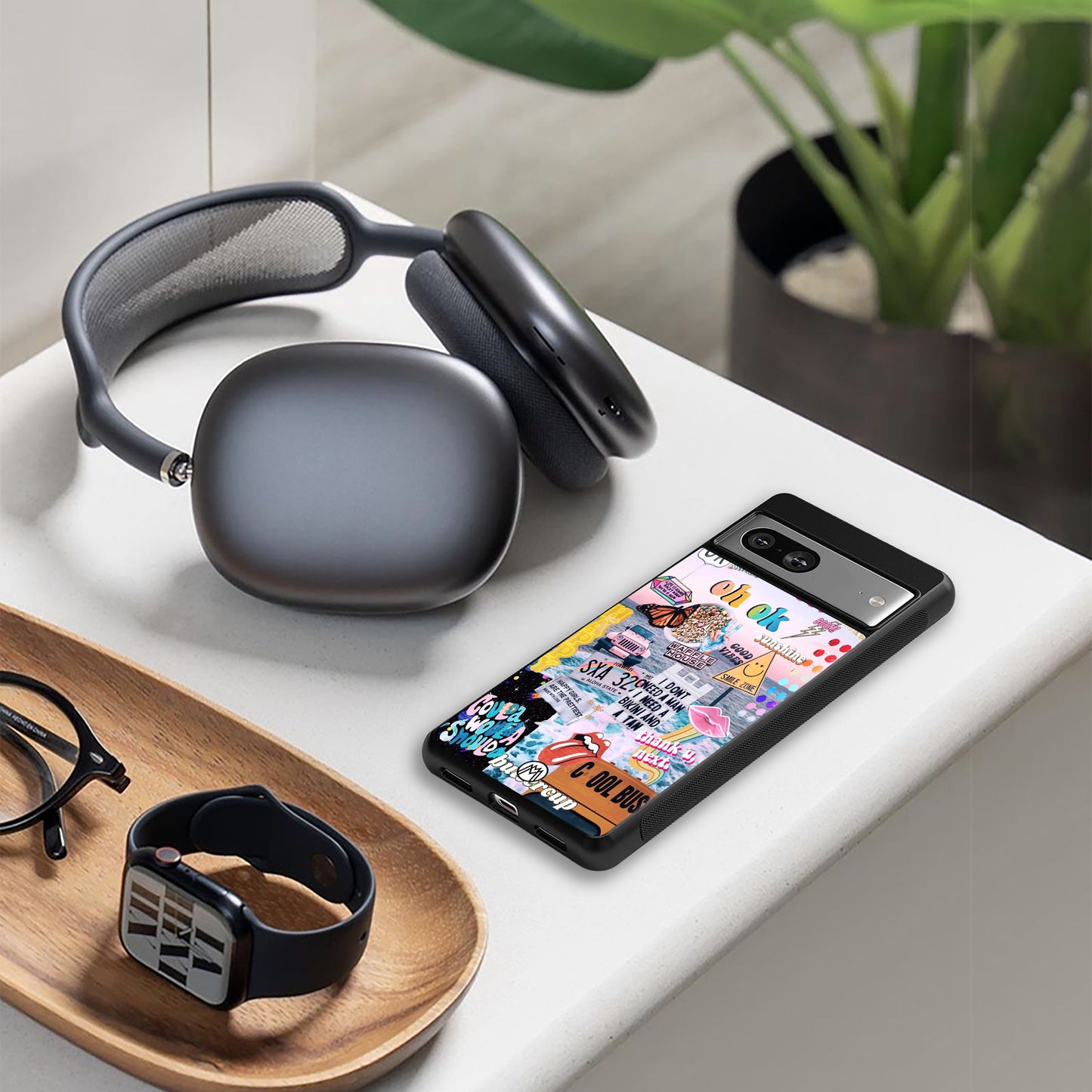 happy sunshine aesthetic collage back phone cover | glass case for iphone 16 pro max