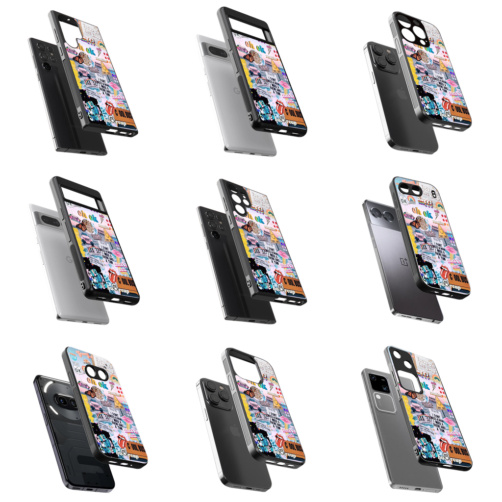Durable Glass Back Mobile Case for iPhone, Samsung, OnePlus, Google Pixel, Redmi, Vivo, Oppo