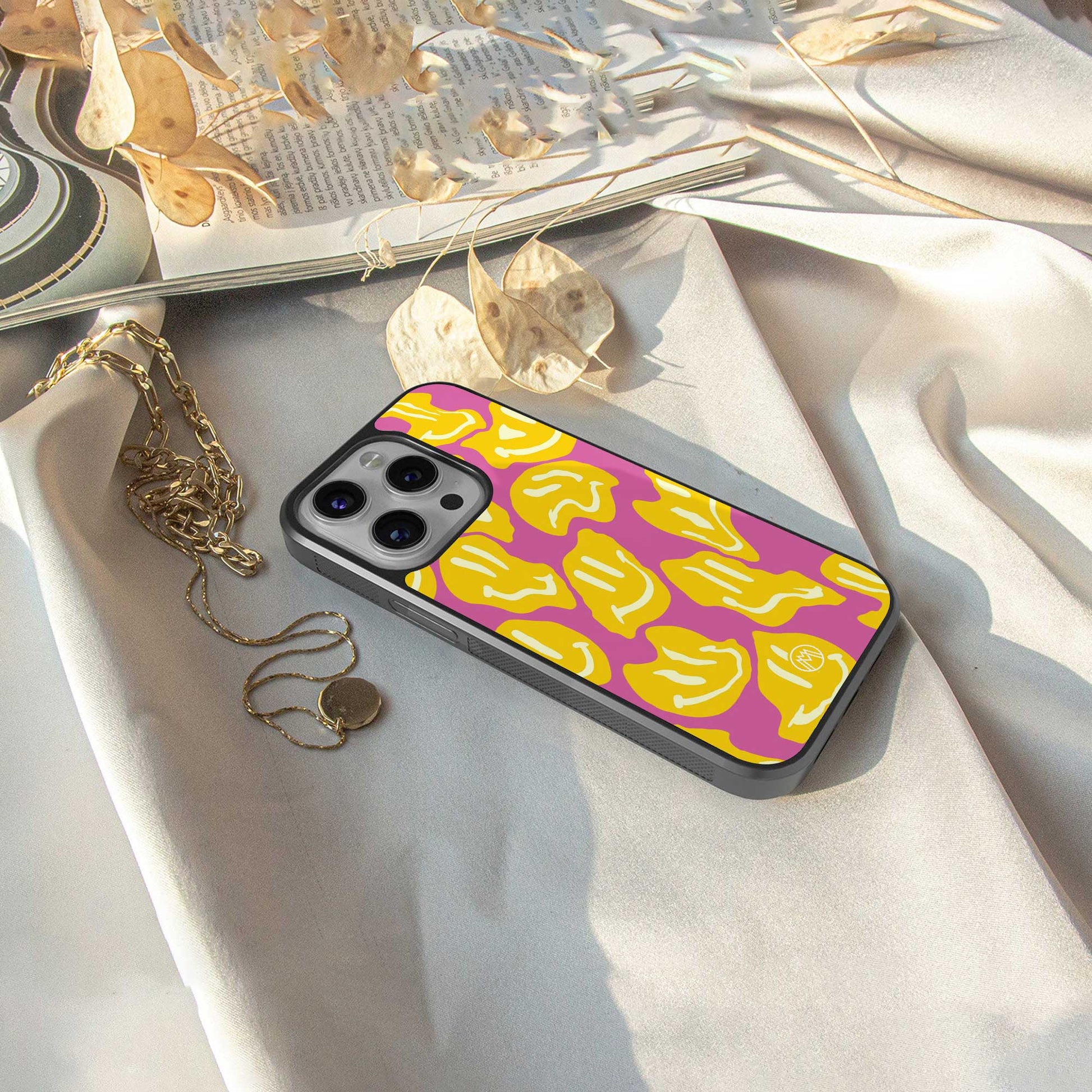 happy trip back phone cover | glass case for iphone 13 pro max