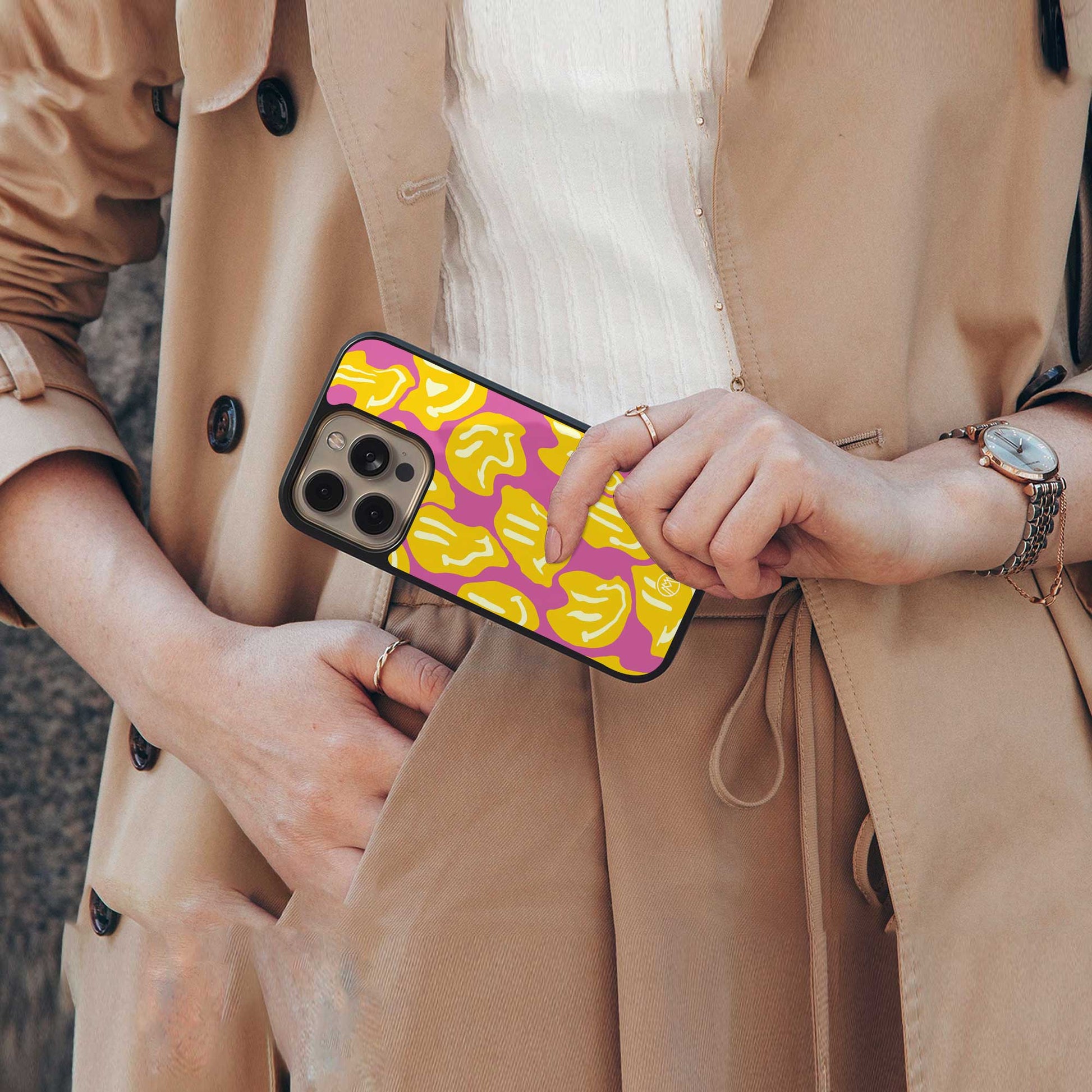 happy trip back phone cover | glass case for iphone 13 pro max