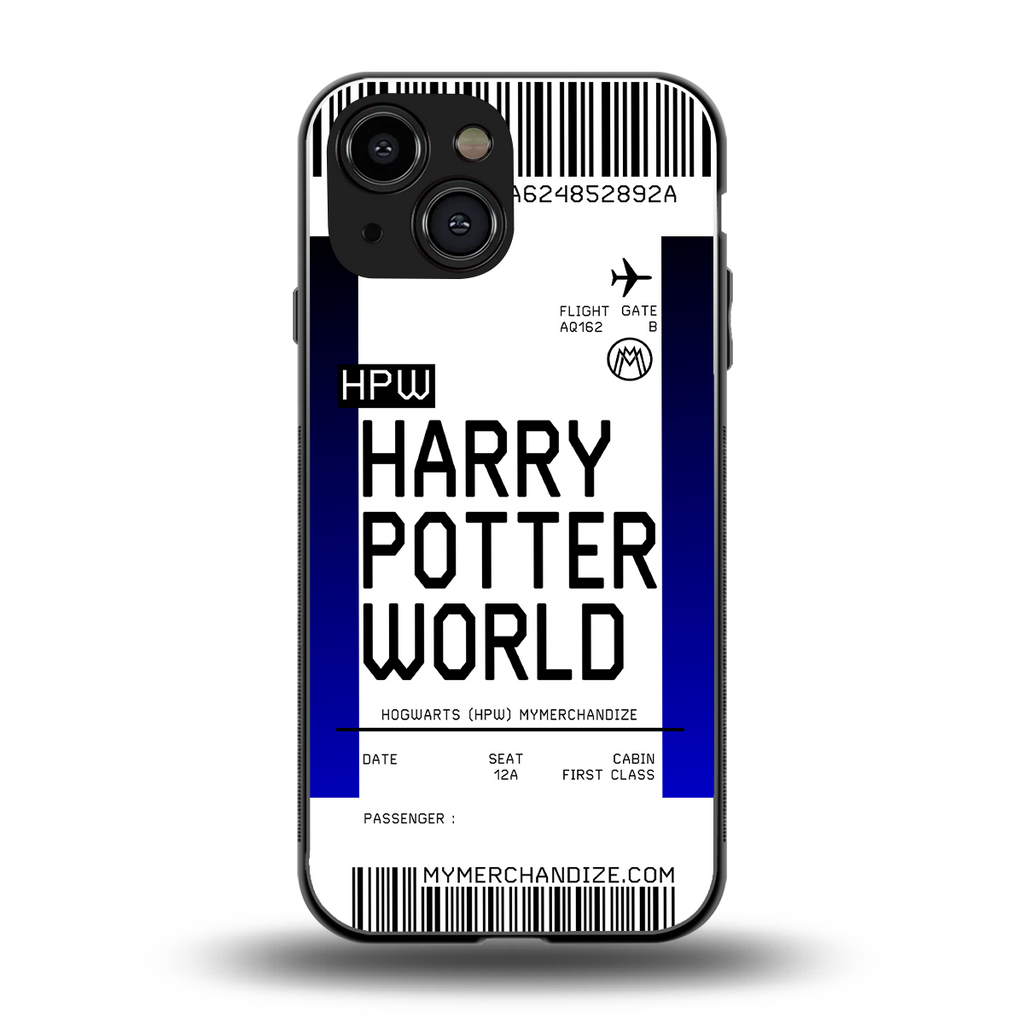harry potter hogwarts boarding pass ticket back phone cover | glass case for iphone 13 mini