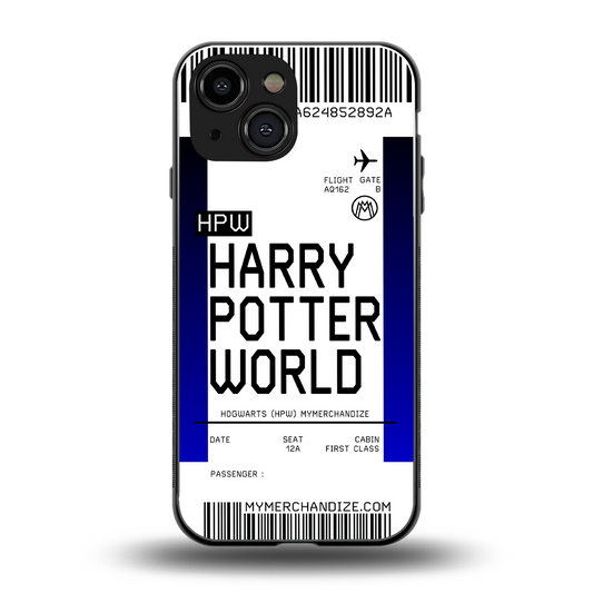 harry potter hogwarts boarding pass ticket back phone cover | glass case for iphone 13 mini
