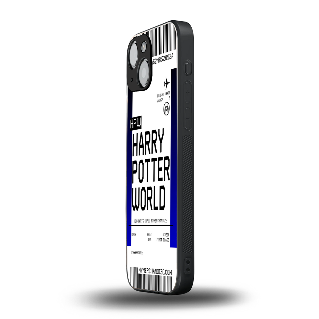 harry potter hogwarts boarding pass ticket back phone cover | glass case for iphone 13 mini