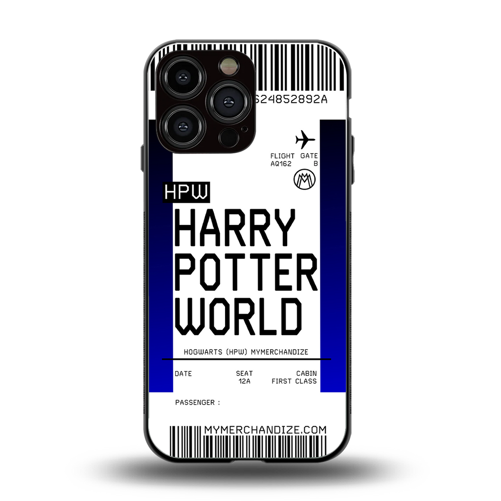 harry potter hogwarts boarding pass ticket back phone cover | glass case for iphone 13 pro max