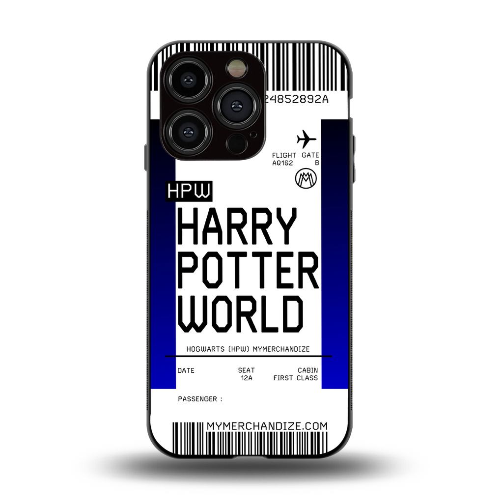 harry potter hogwarts boarding pass ticket back phone cover | glass case for iphone 13 pro